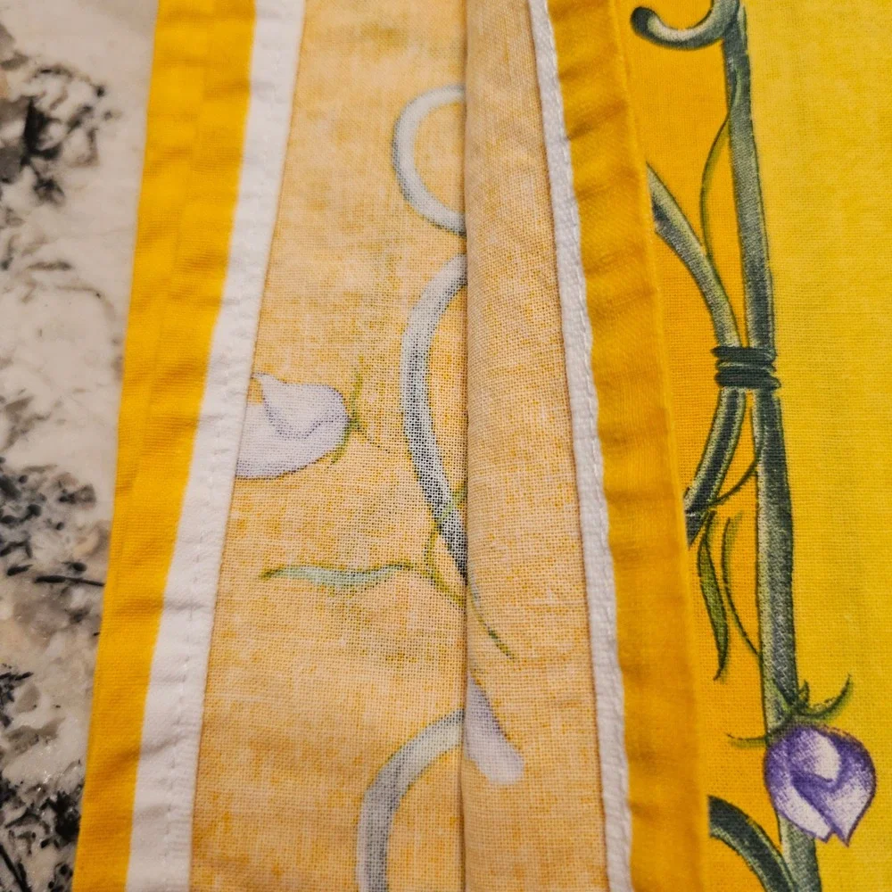 French Provencal Yellow Lavender Floral Rectangle Tablecloth 60x108 Cotton